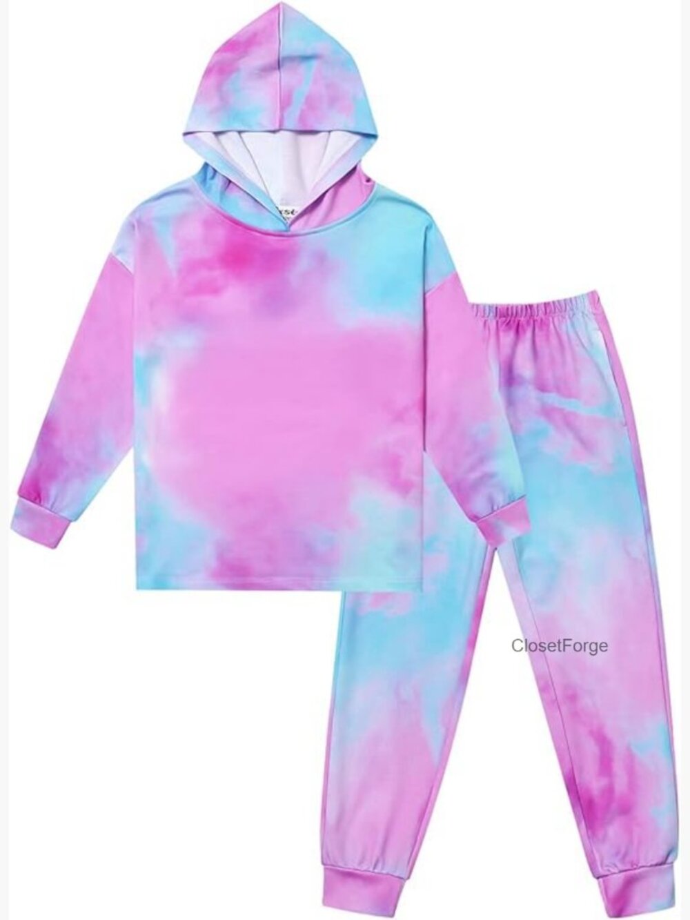 Girls Tie Dye Hoodie & Sweatpants Track Suit Set Long Sleeve